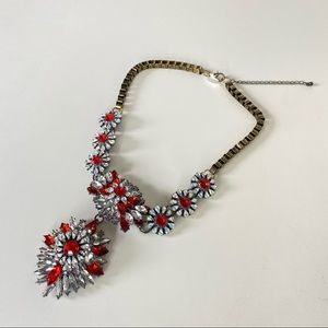 NEW Red, Silver, Bronze Chain Bold Bling Necklace